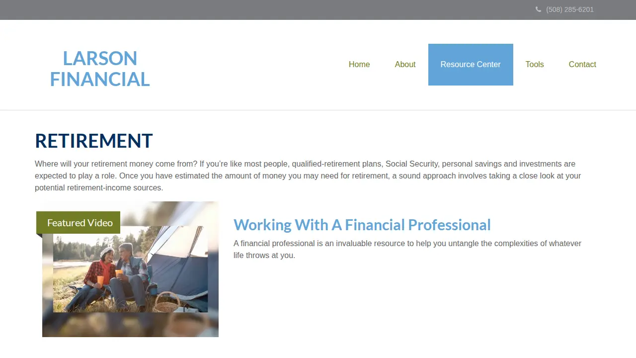 Larson Financial page