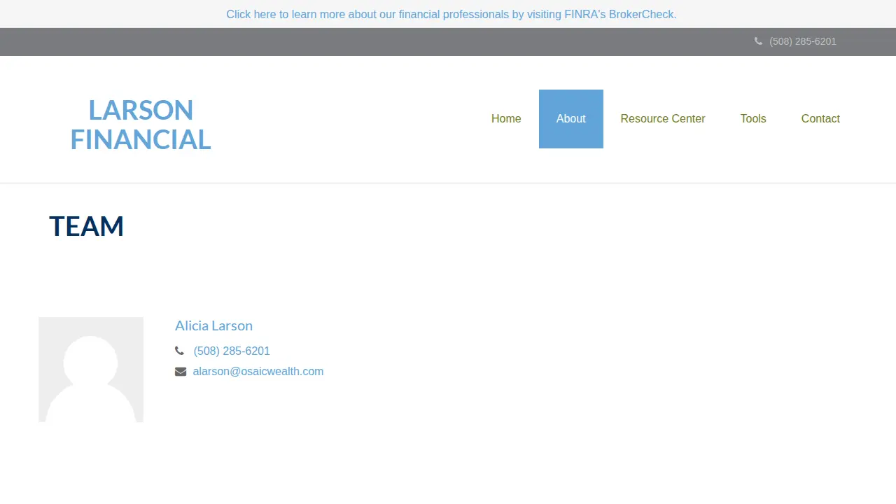 Larson Financial page