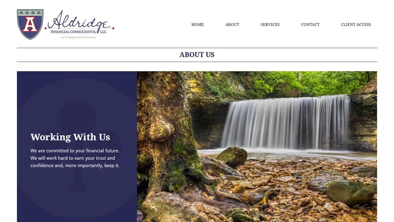 Aldridge Financial Consultants page
