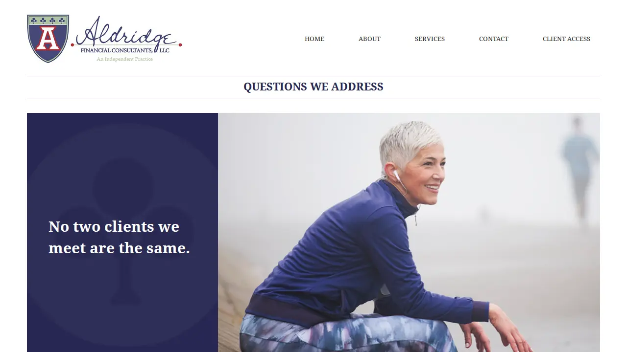 Aldridge Financial Consultants page