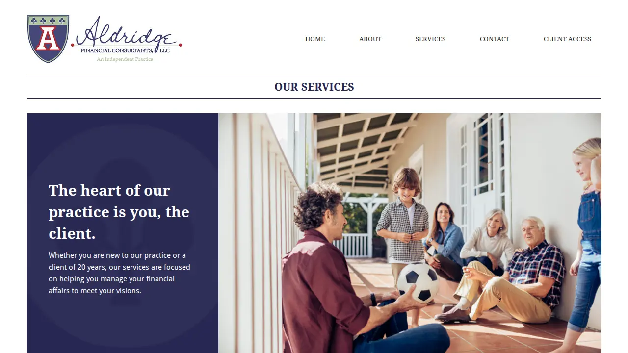 Aldridge Financial Consultants page