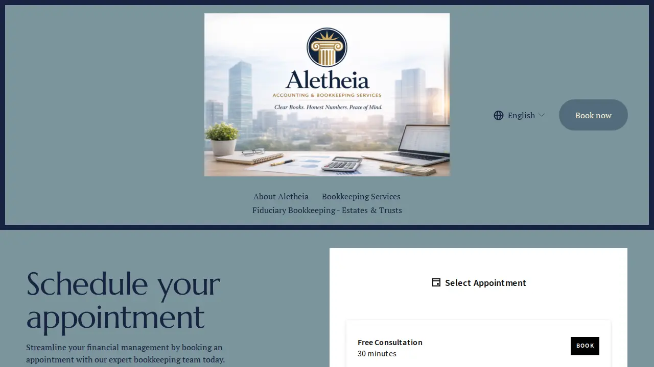 Aletheia Accounting & Bookkeeping Services page