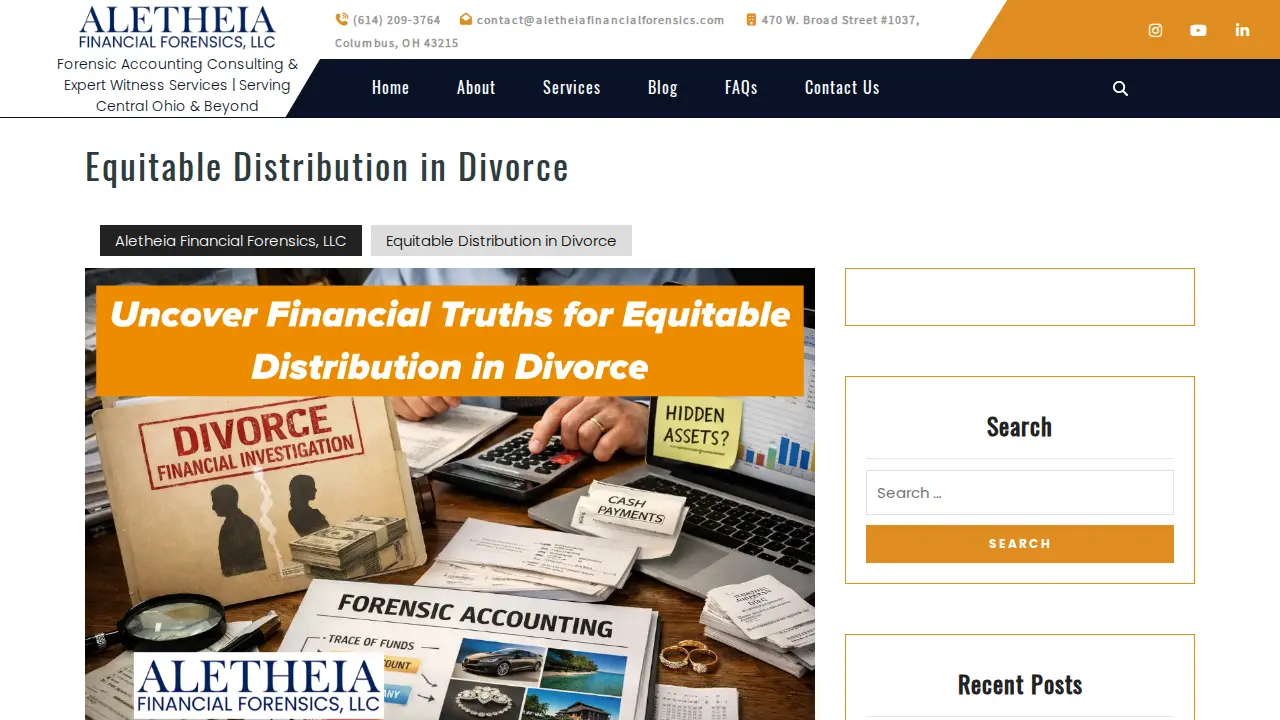 Aletheia Financial Forensics, LLC page
