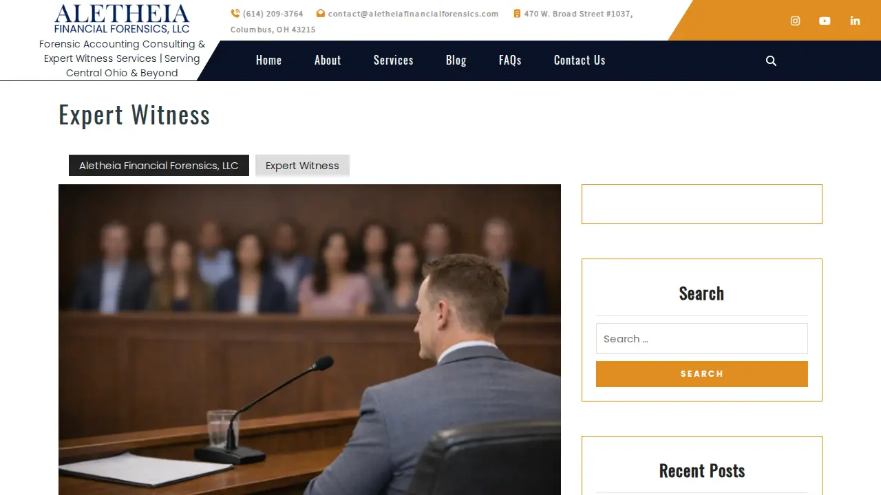 Aletheia Financial Forensics, LLC page