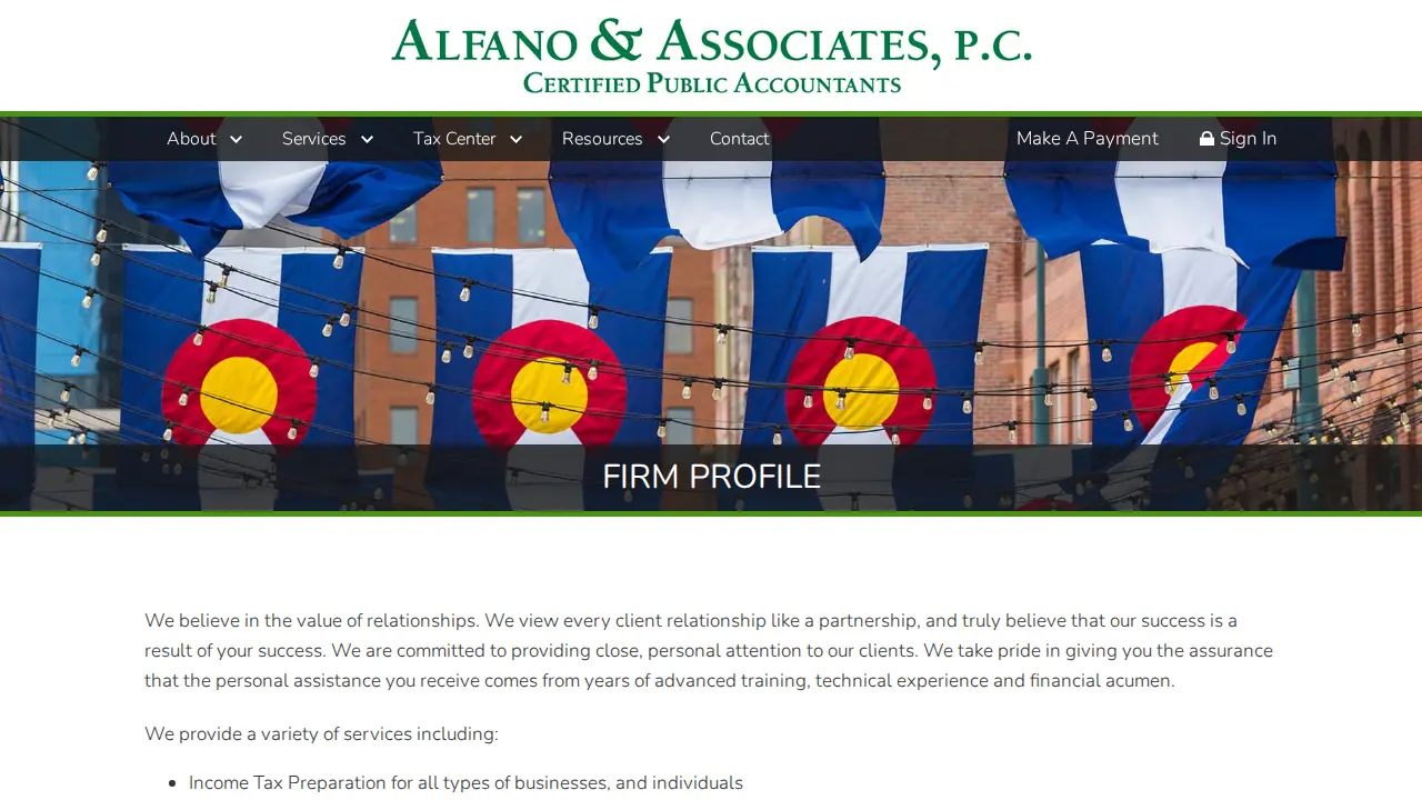 Alfano & Associates page
