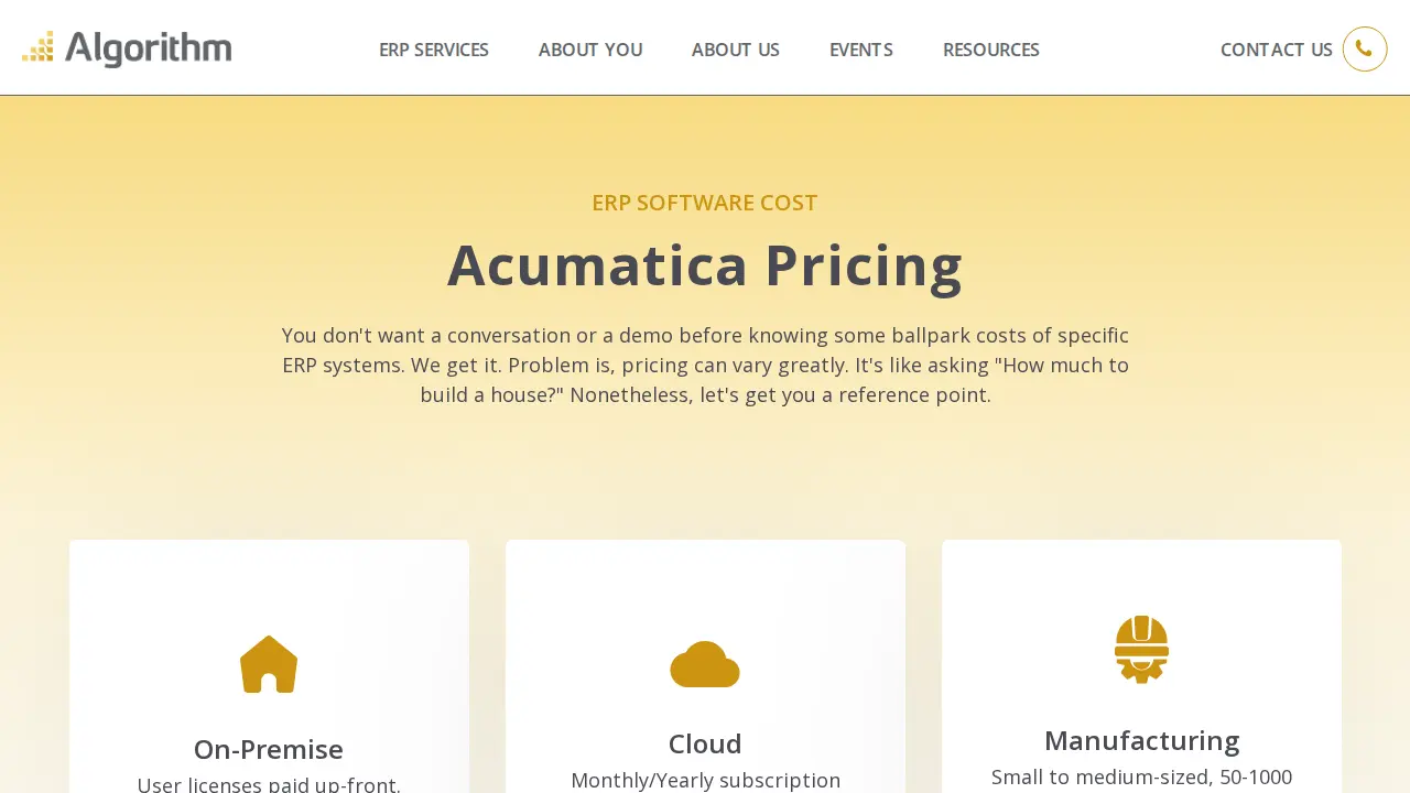 Algorithm Inc page