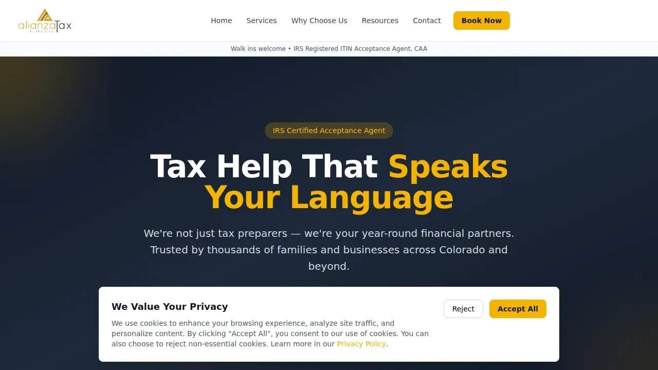 Alianza Tax page