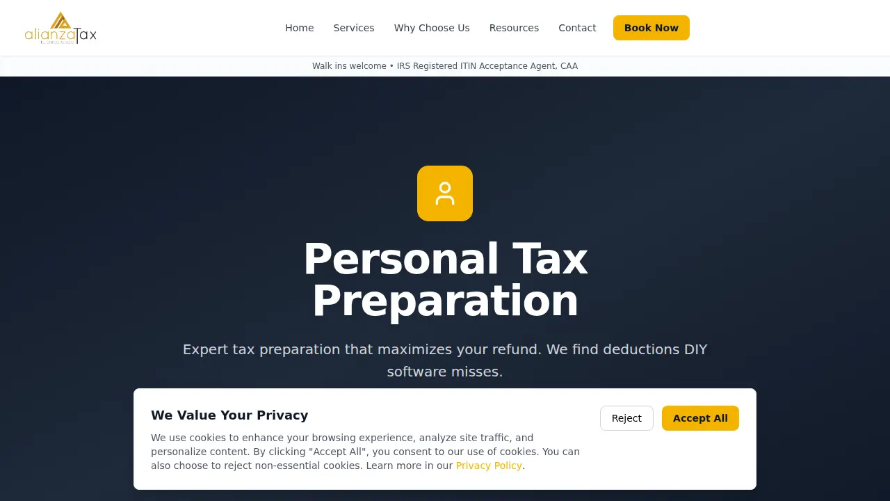 Alianza Tax page