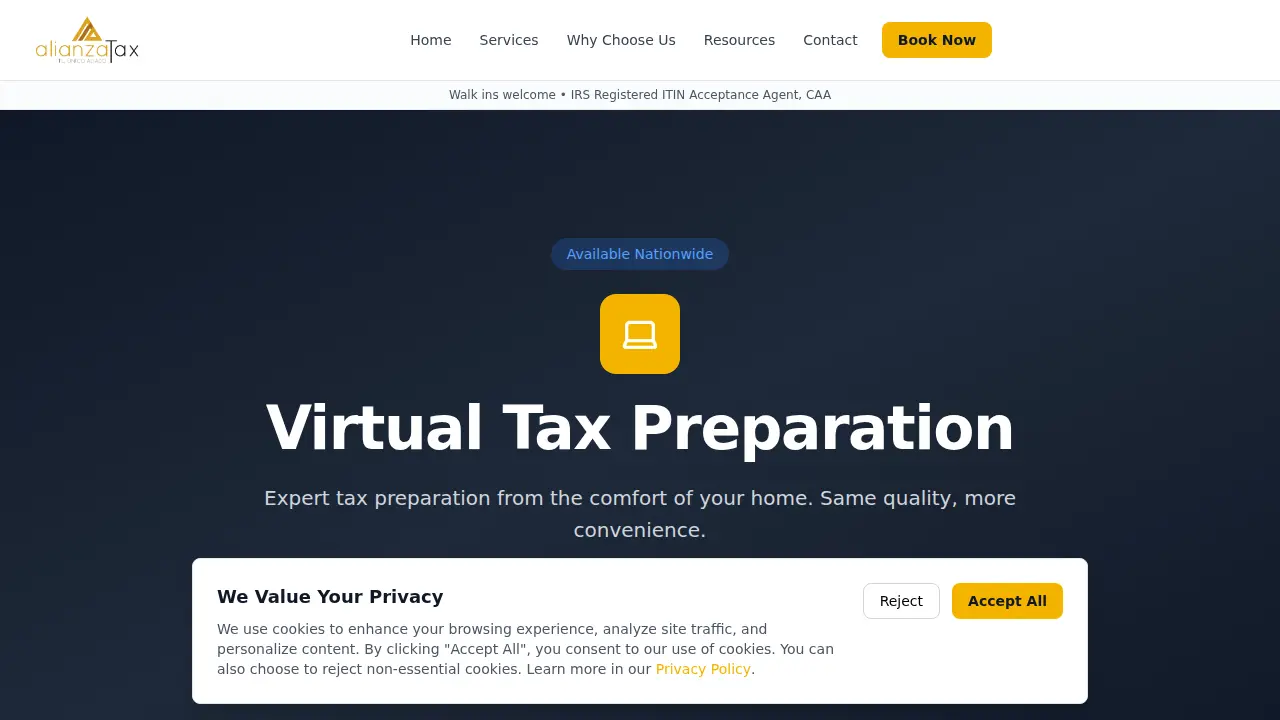 Alianza Tax page