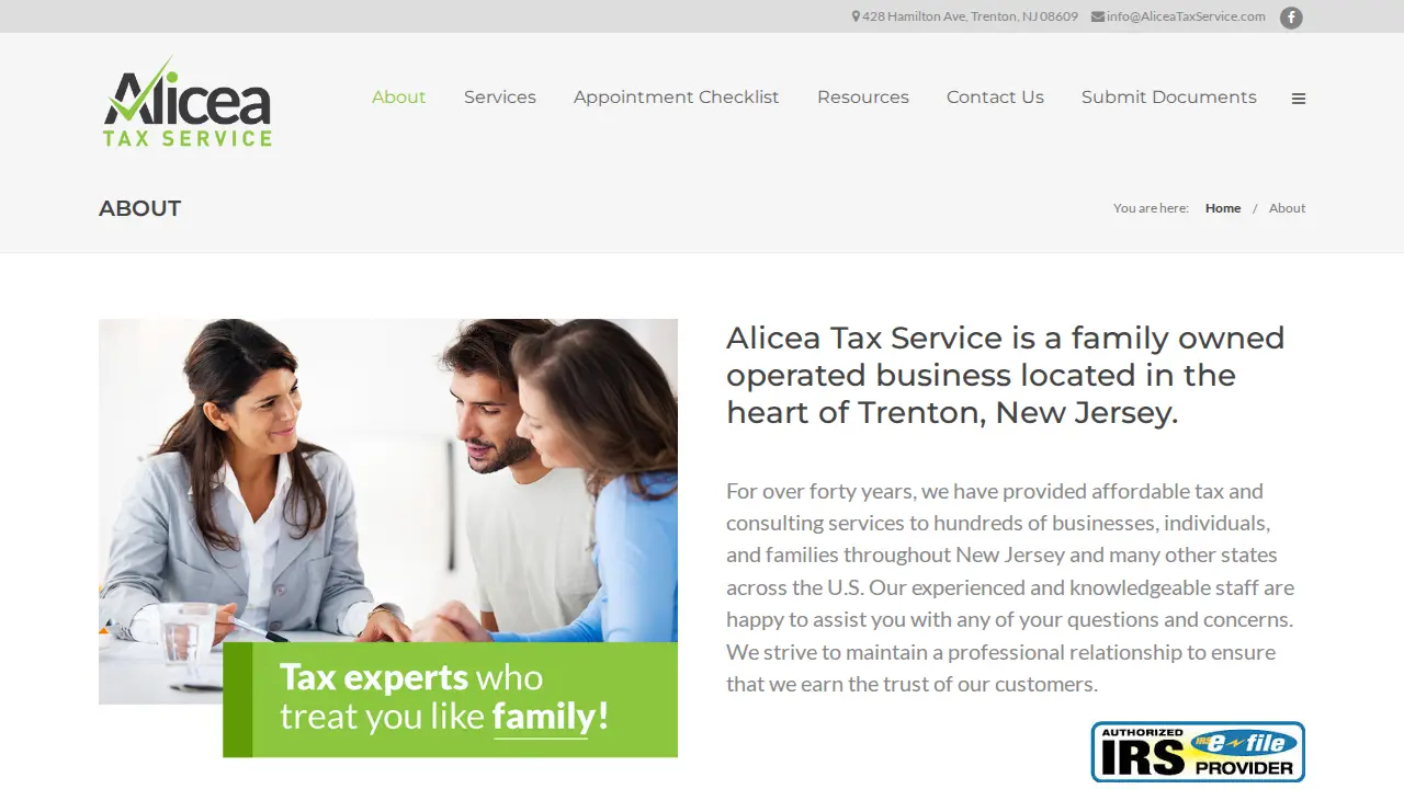 Alicea Tax Services page