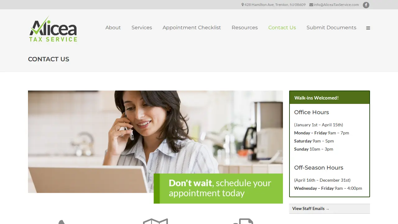 Alicea Tax Services page