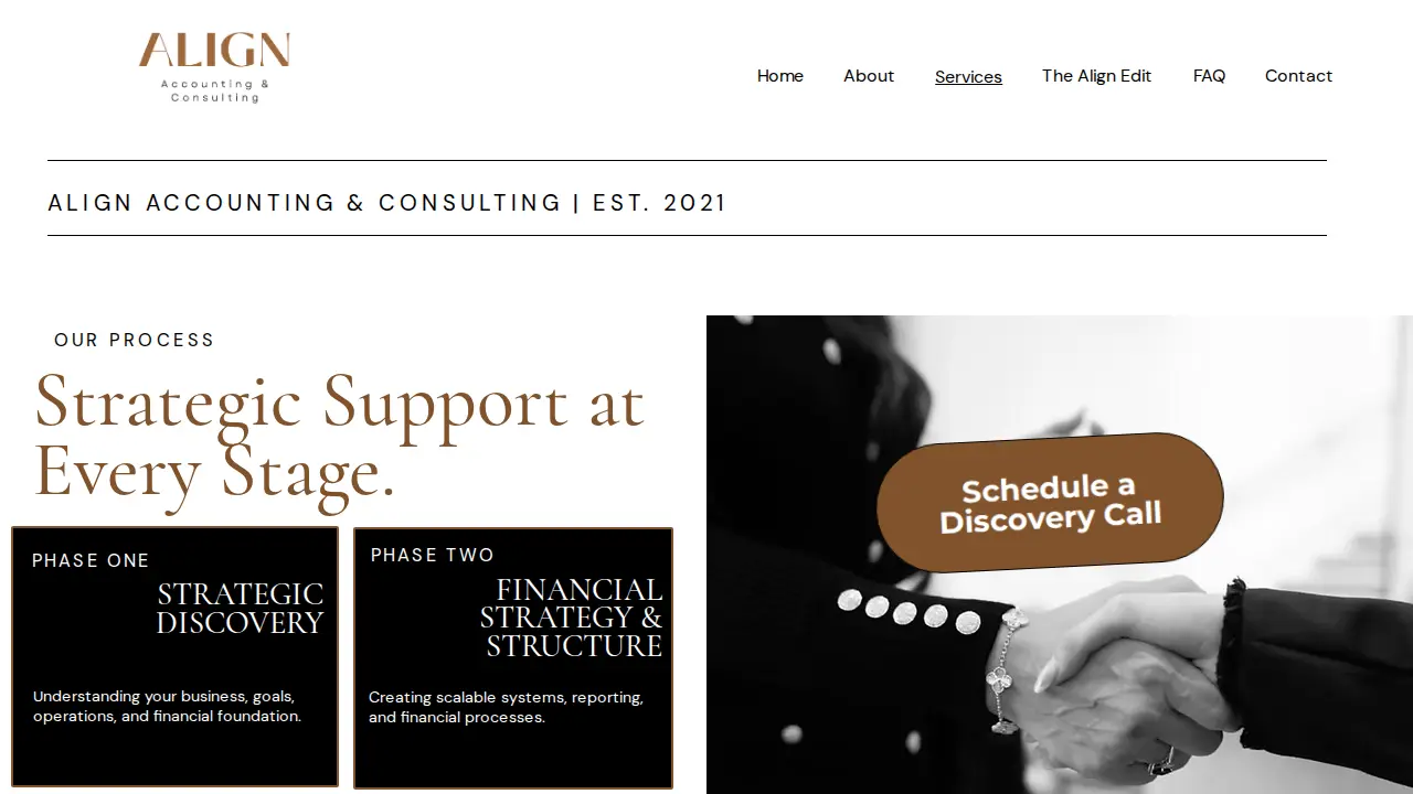Align Accounting page