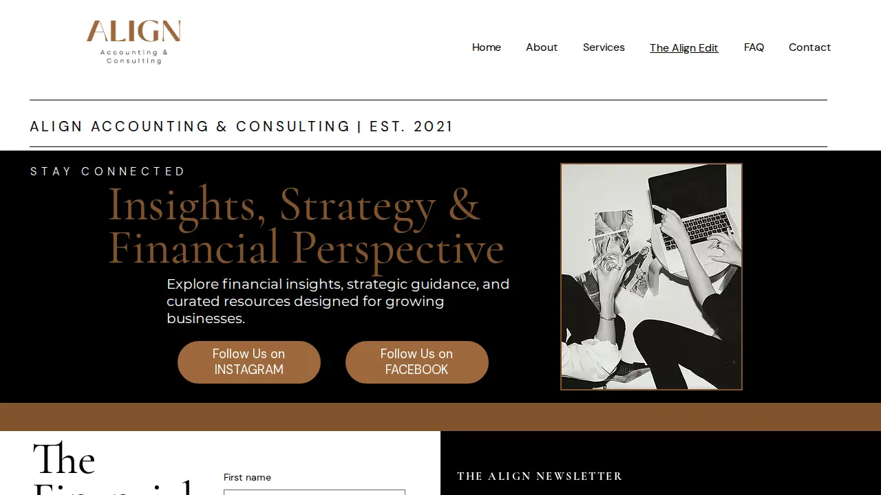 Align Accounting page