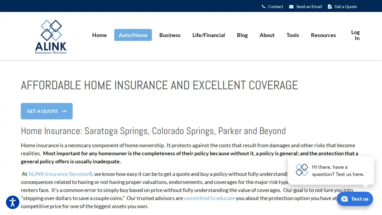 ALINK Insurance Services - Parker, CO page