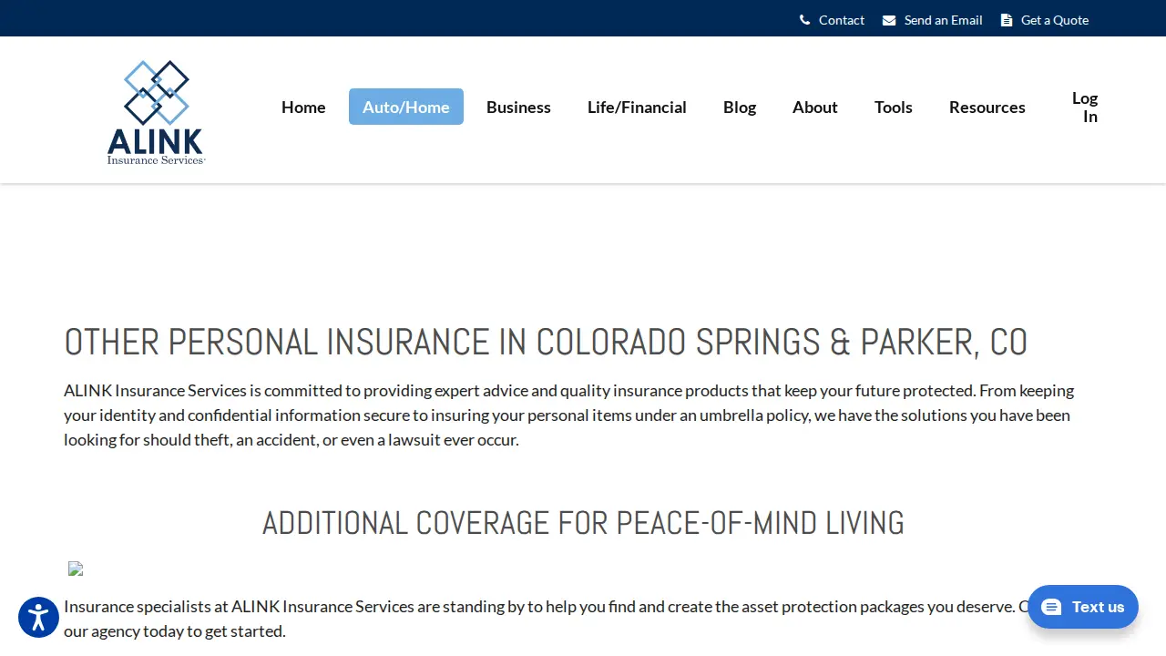ALINK Insurance Services - Parker, CO page