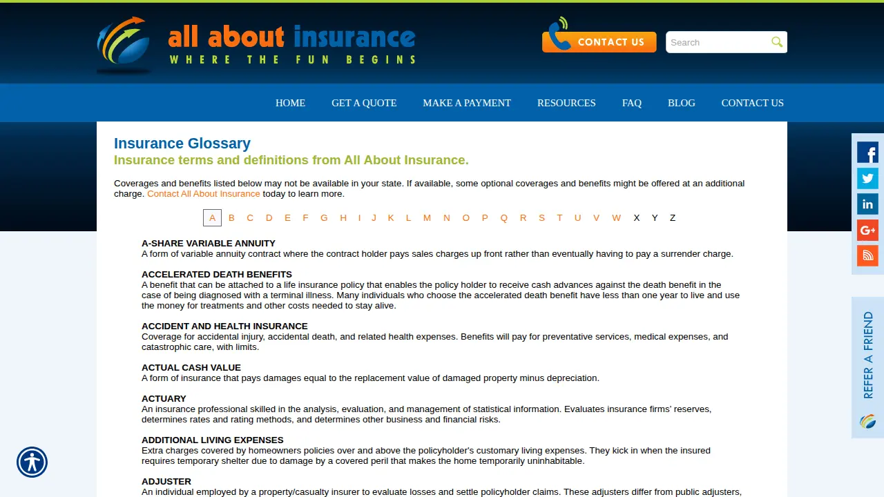 All About Insurance, Inc. page