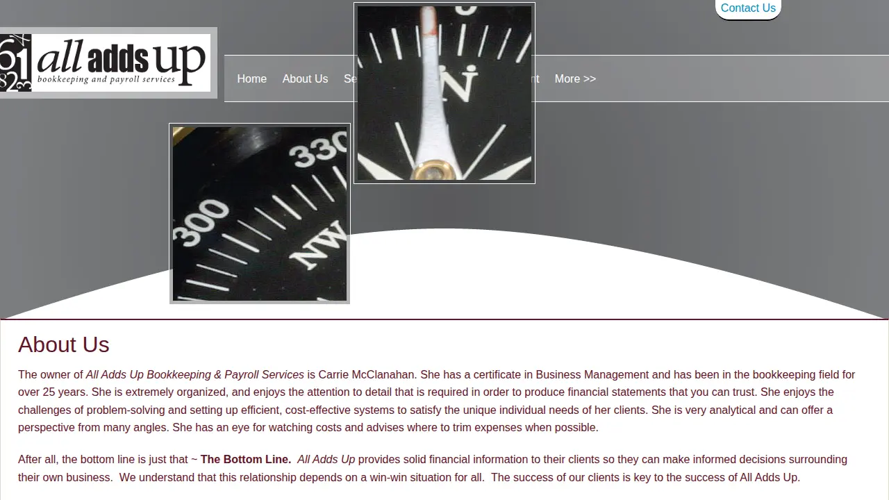 All Adds Up Bookkeeping & Payroll Services page
