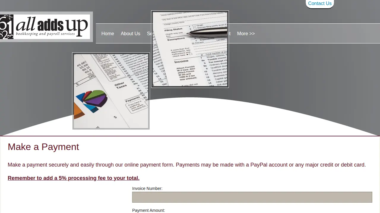 All Adds Up Bookkeeping & Payroll Services page