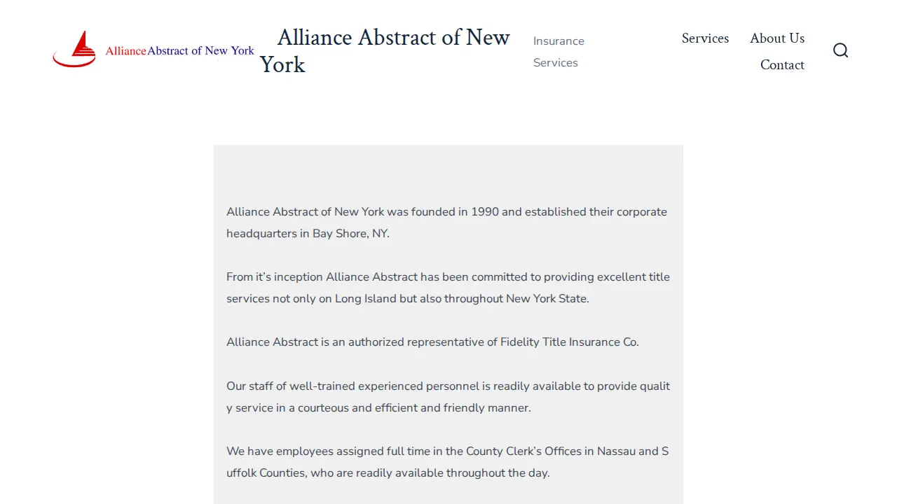 Alliance Abstract of New York page