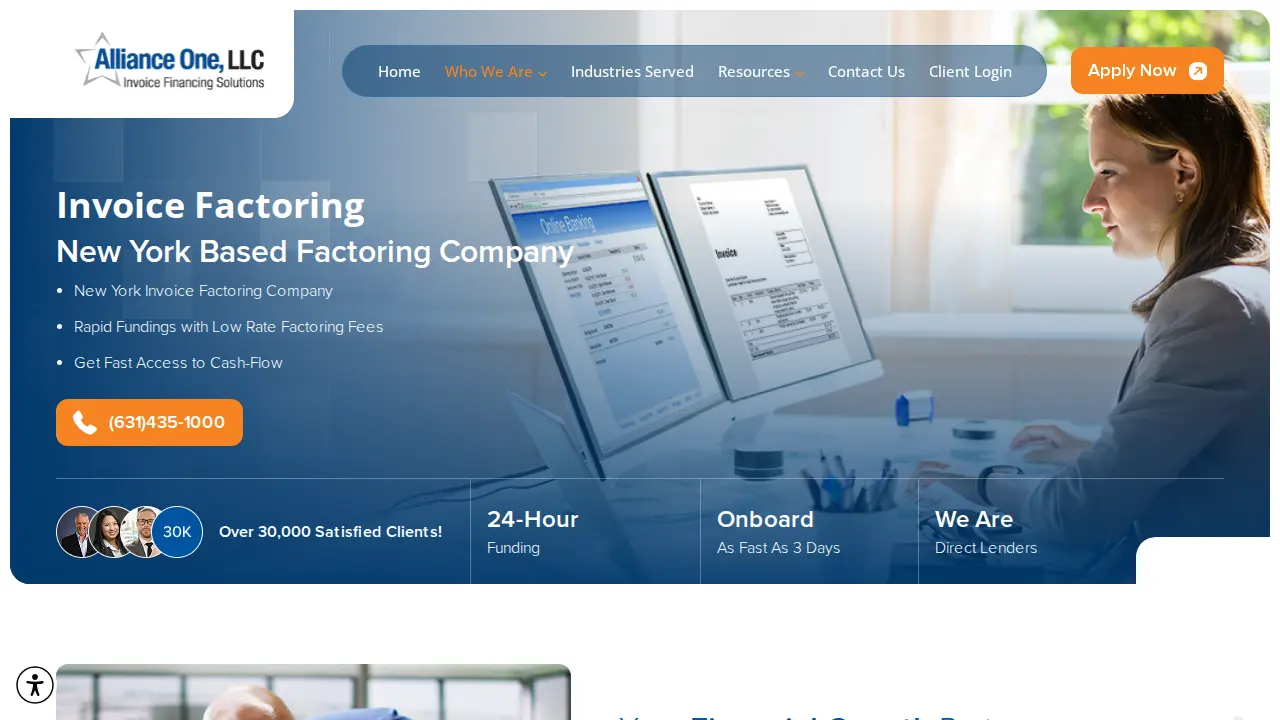 Alliance One - Invoice Factoring page
