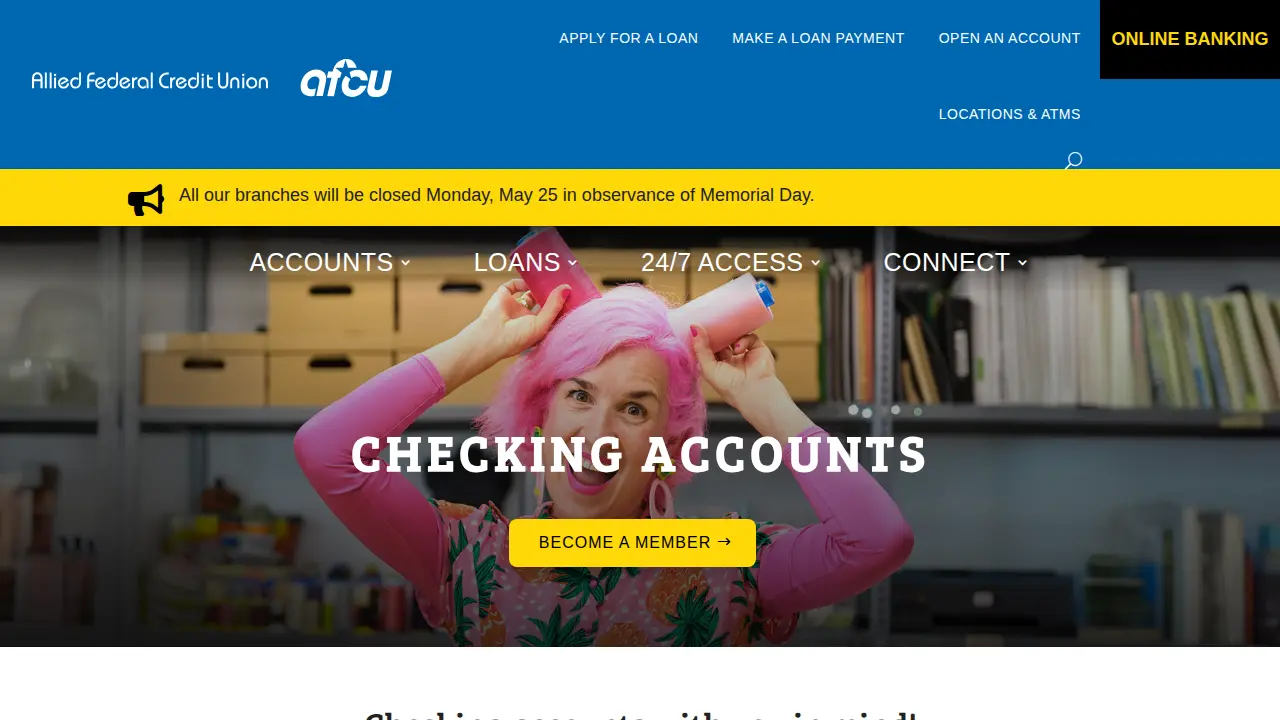 Allied Federal Credit Union page