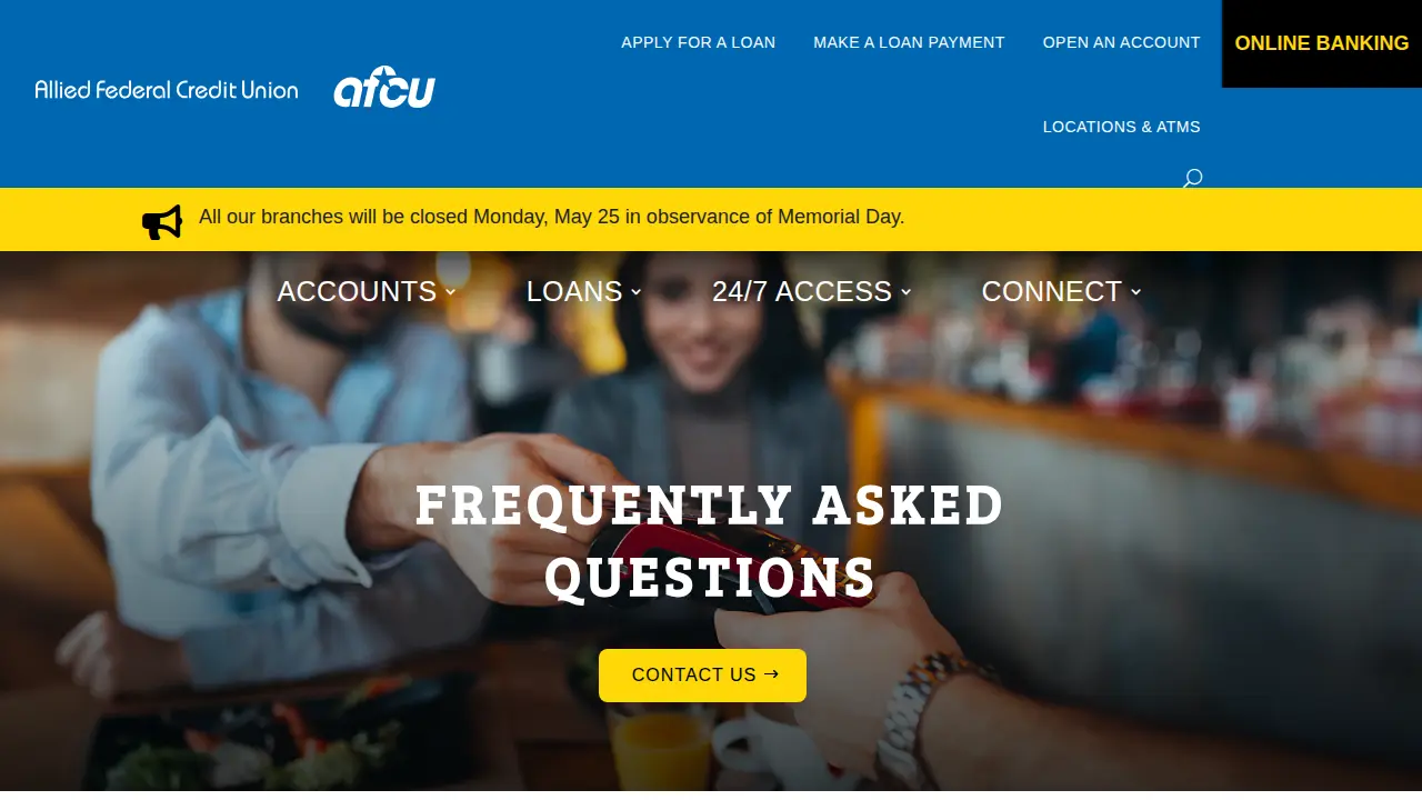 Allied Federal Credit Union page