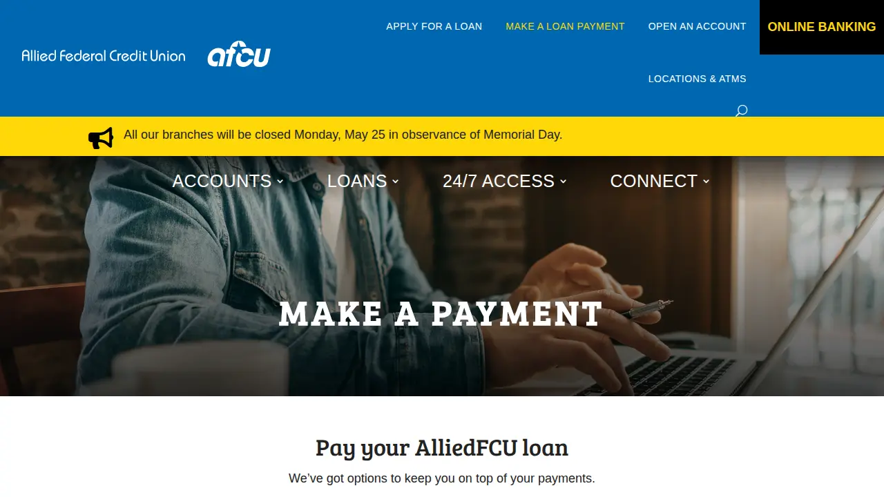 Allied Federal Credit Union page