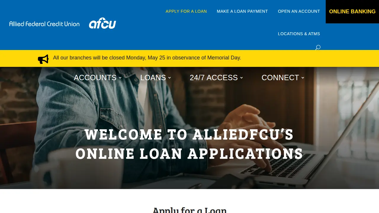 Allied Federal Credit Union page