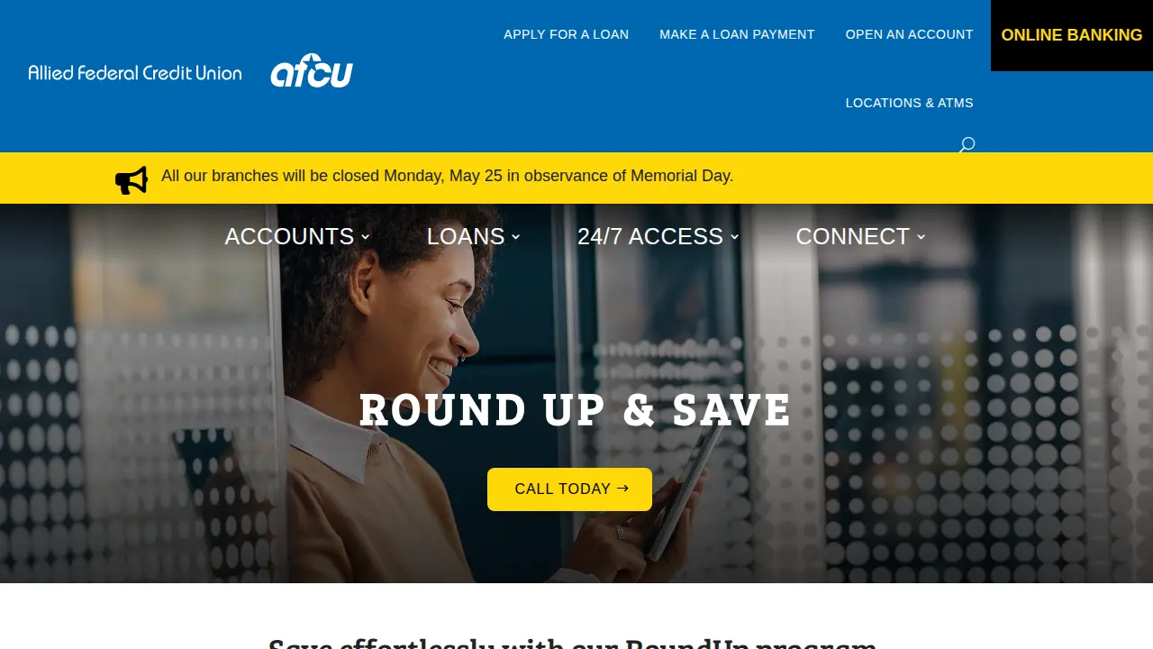 Allied Federal Credit Union page