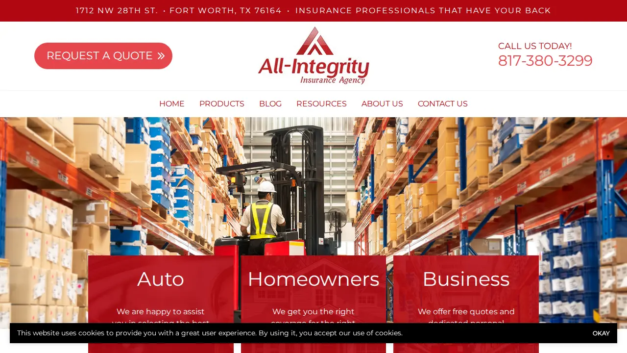 All-Integrity Insurance Agency page