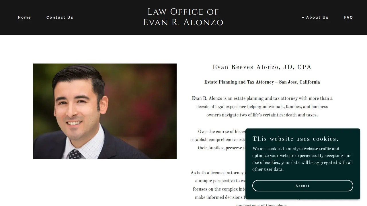 Law Office of Evan R. Alonzo page