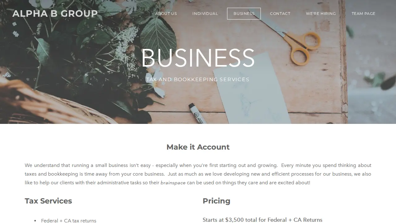 Alpha B Group page