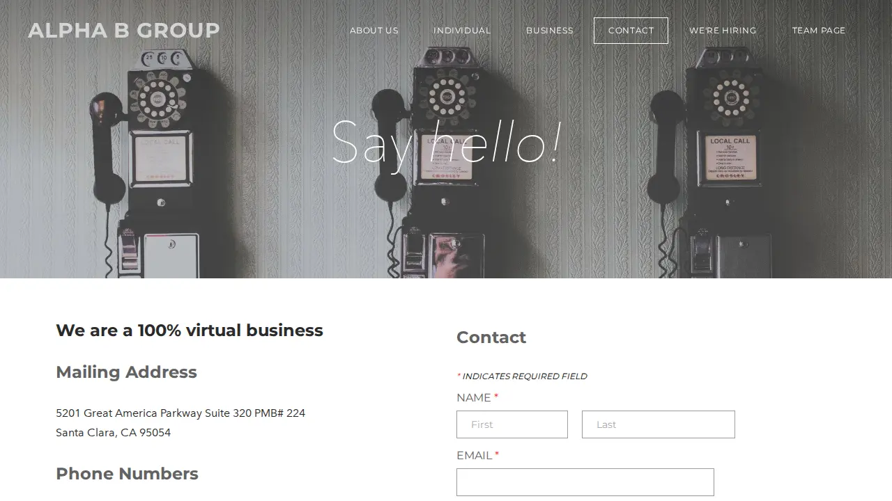 Alpha B Group page