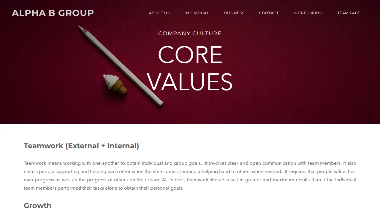 Alpha B Group page