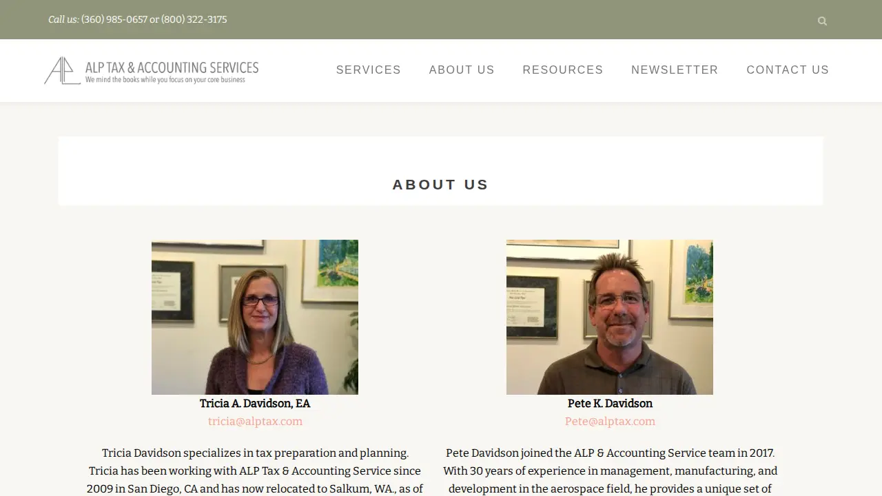 Alp Tax & Accounting Services page