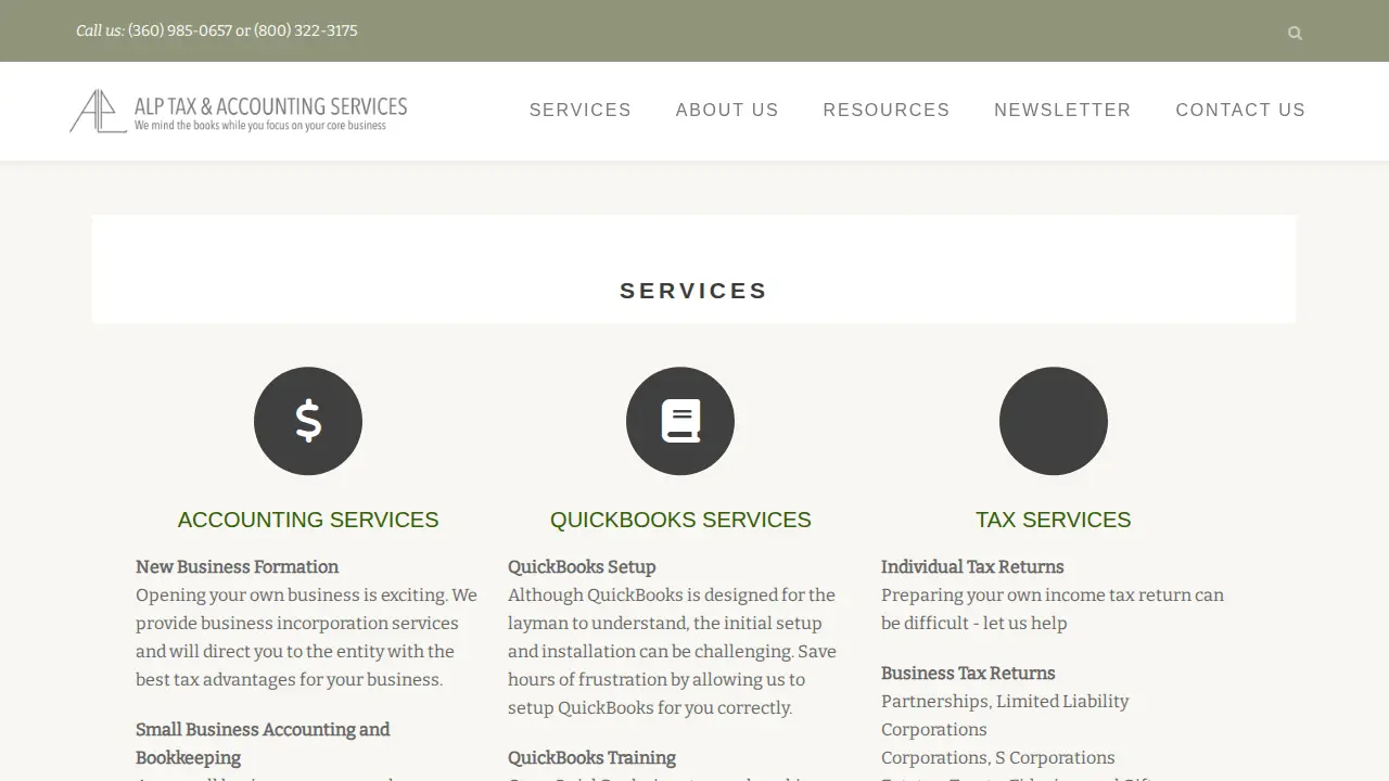 Alp Tax & Accounting Services page