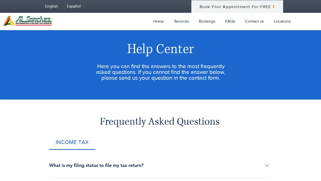 ALA Income Tax Service page