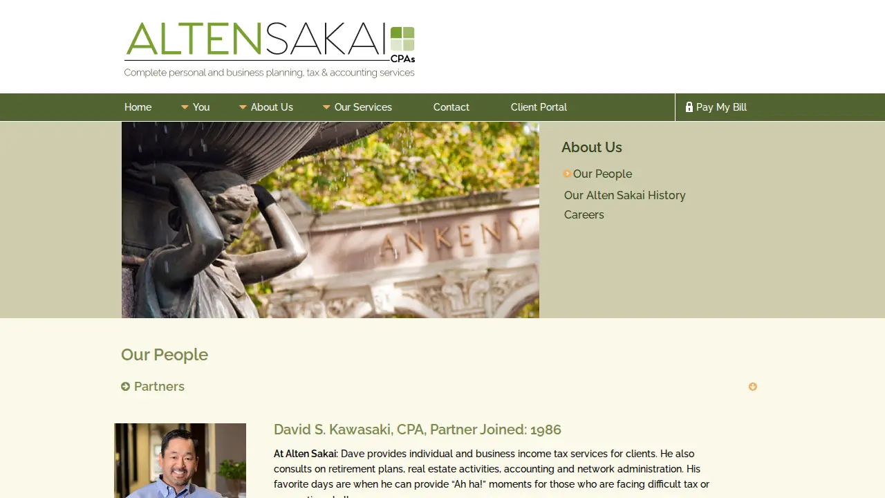 Alten Sakai CPAs, Complete Personal and Business Planning, Tax & Accounting Services page