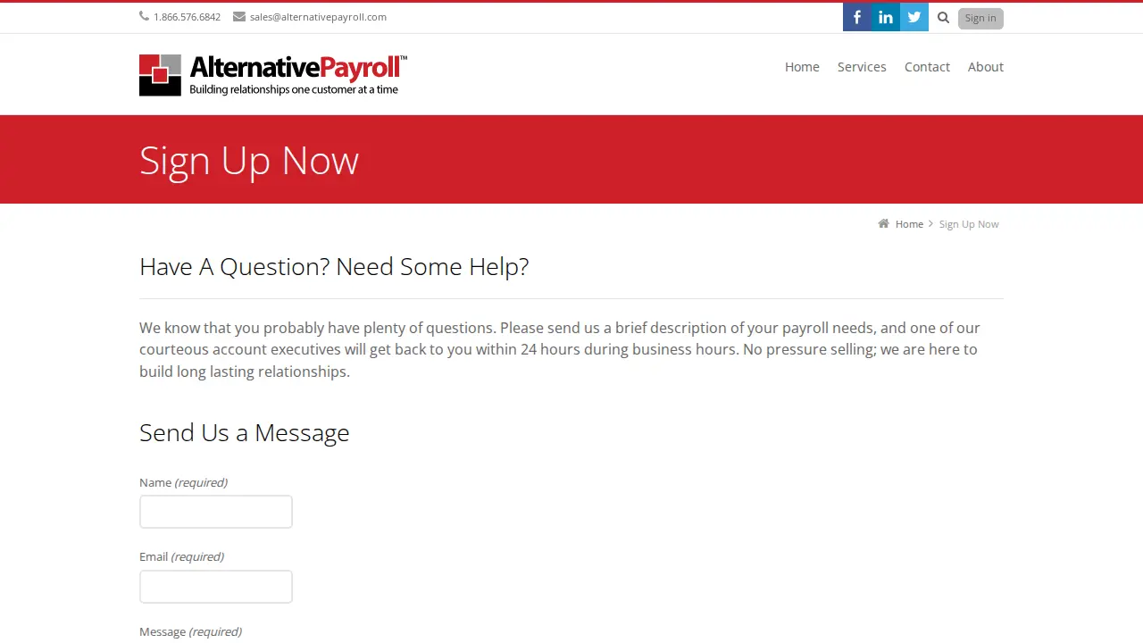 Alternative Payroll Services, Inc. page