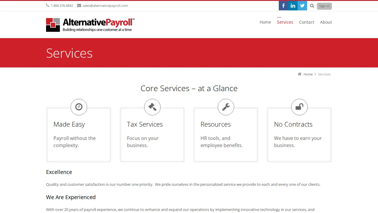 Alternative Payroll Services, Inc. page