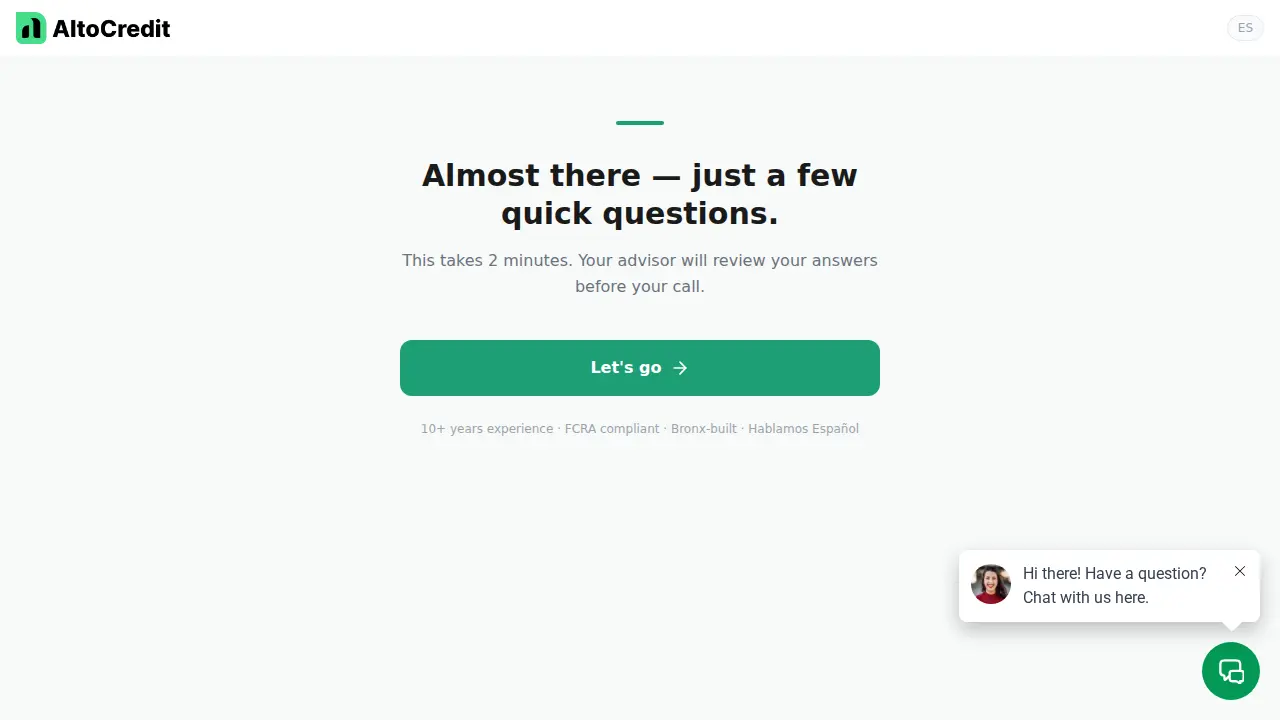 AltoCredit page