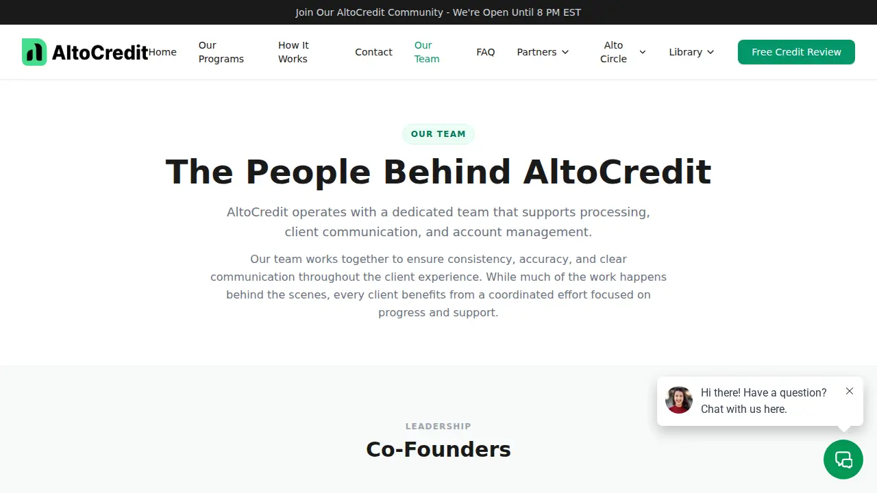 AltoCredit page