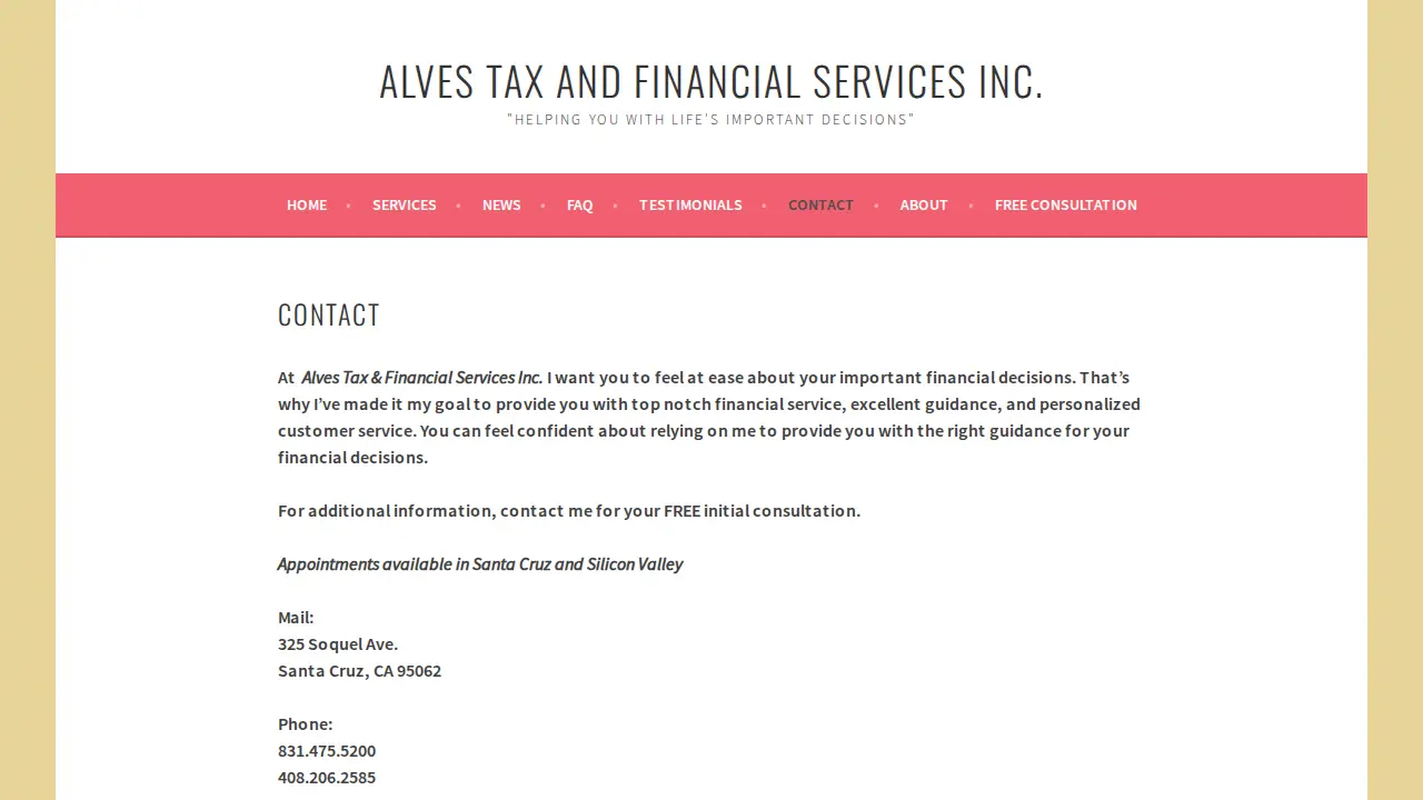 Alves Tax and Financial Services Inc page