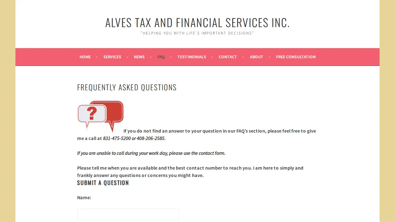 Alves Tax and Financial Services Inc page