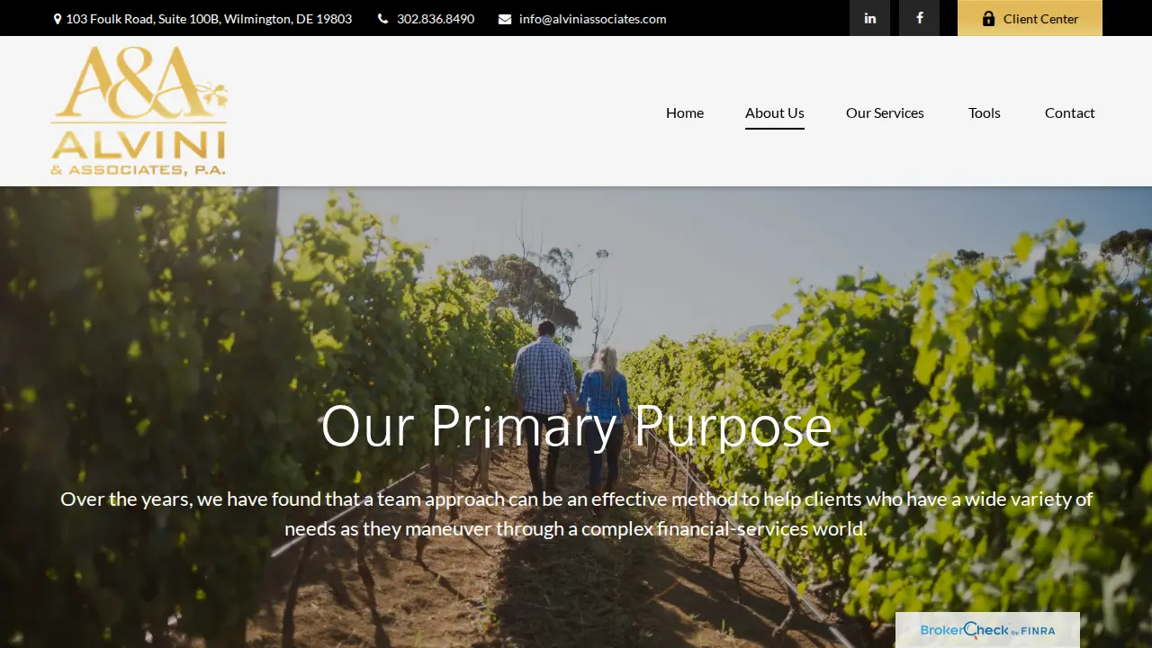 Alvini & Associates Financial page