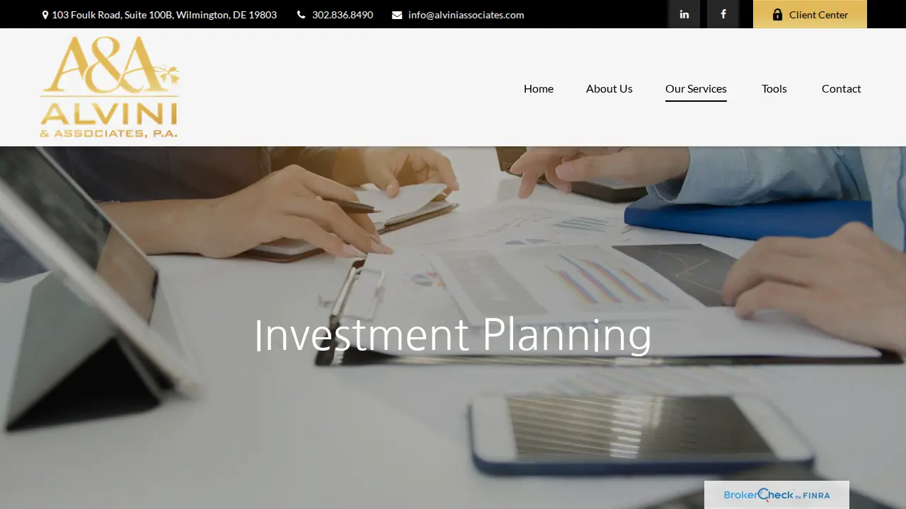 Alvini & Associates Financial page