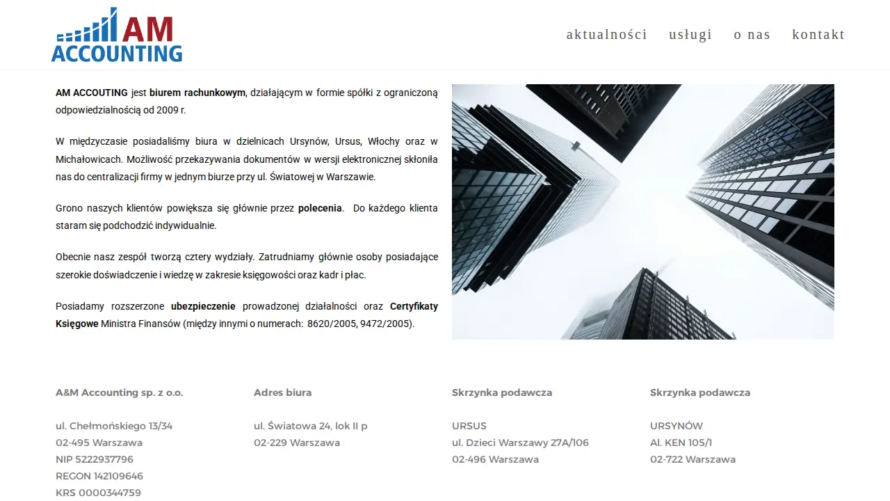BIURO RACHUNKOWE A&M Accounting sp. z o.o. page