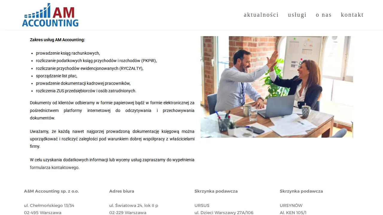 BIURO RACHUNKOWE A&M Accounting sp. z o.o. page