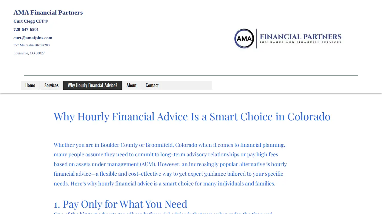 AMA Financial Partners page