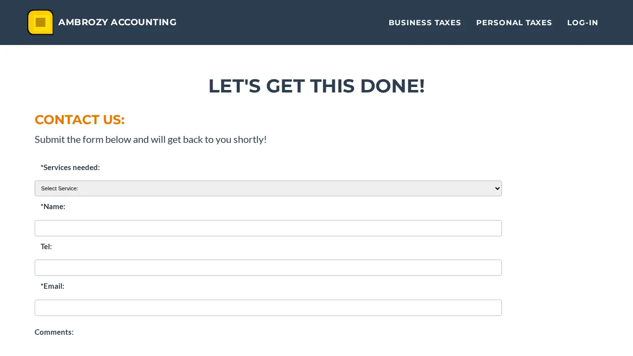 Ambrozy Accounting page